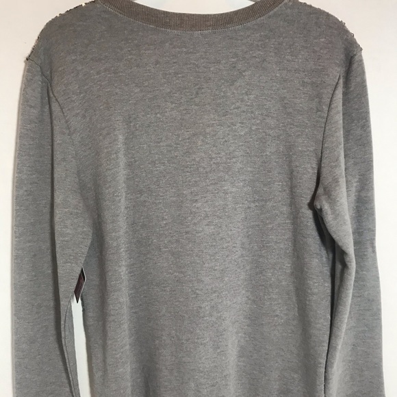 Halogen Gray Multi-color sequin sweatshirt MP NWT PRICE FIRM NO DISCOUNTS - Picture 2 of 6